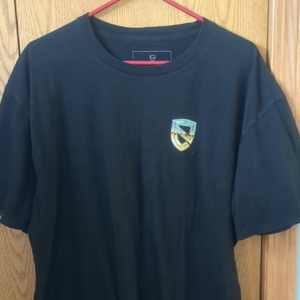 Classic Black Tee with Embroidered Crest